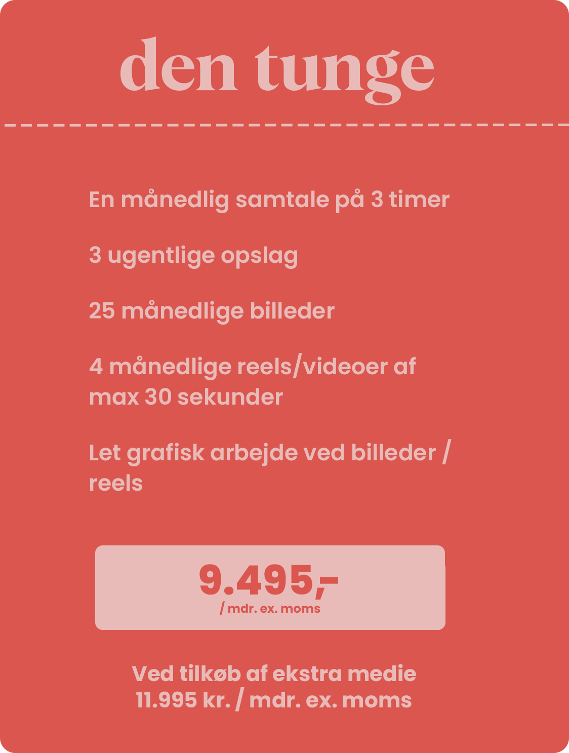 Beskrivelse af den store pakke - markedsføring på sociale medier.